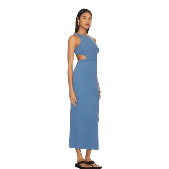 NWT! L*Space Charli Micro Ribbed Cut Out Dress in Offshore - Size Medium - Picture 7 of 14